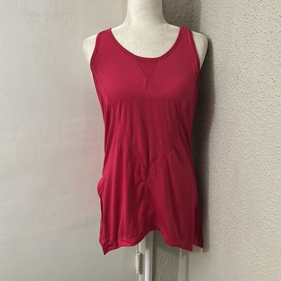 Nanette Lepore Hot Pink Sporty Racerback Keyhole Activewear Tank Top No Size - Picture 1 of 9